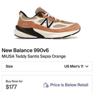 Teddy Santis x 990v6 Made in USA 'Sepia Orange' 2023